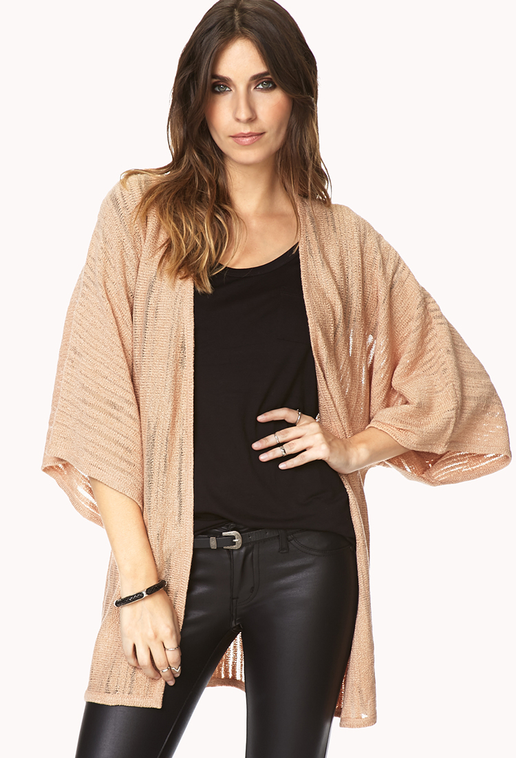 Lyst - Forever 21 Free Spirit Kimono Cardigan in Natural