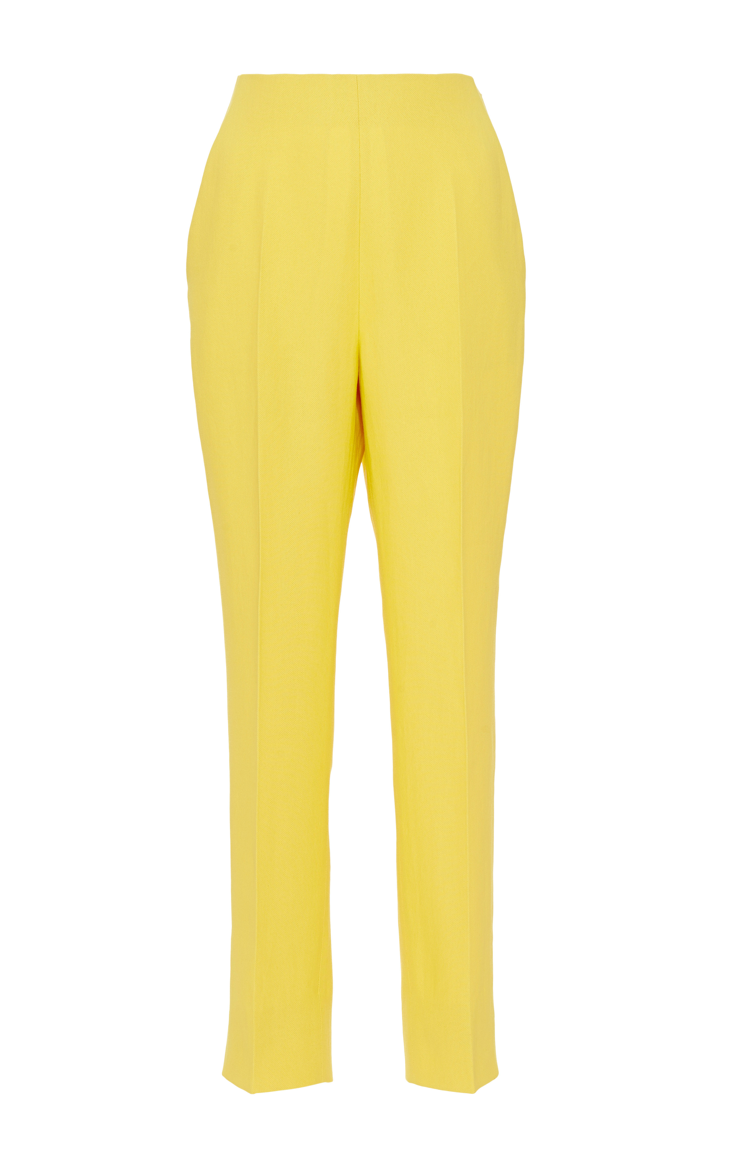 Delpozo Lemon Yellow Double Paper Twill Tapered Pant in Yellow | Lyst