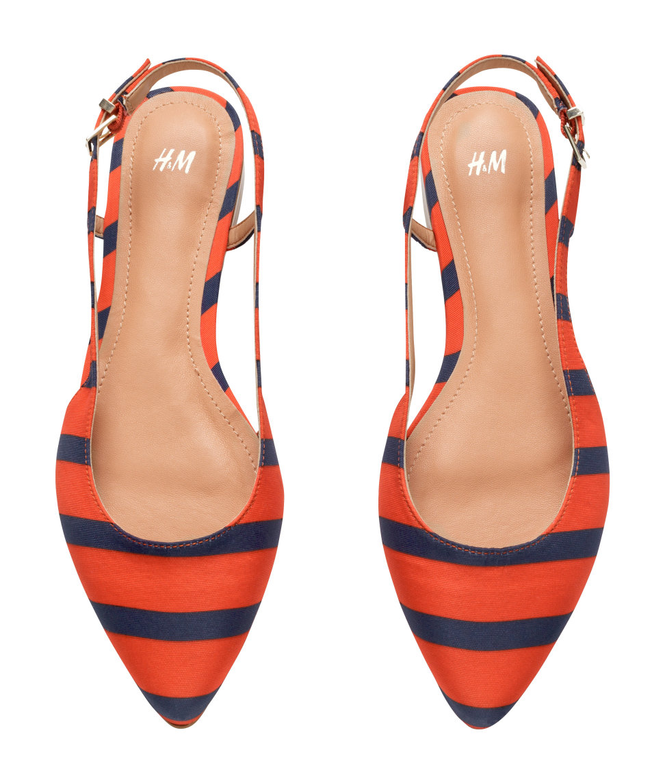 orange slingbacks