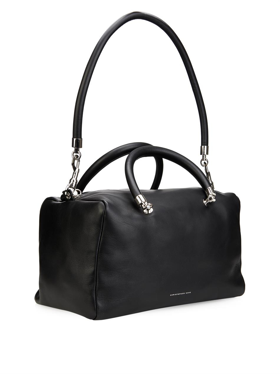 Christopher kane Bowler Leather Shoulder Bag in Black | Lyst