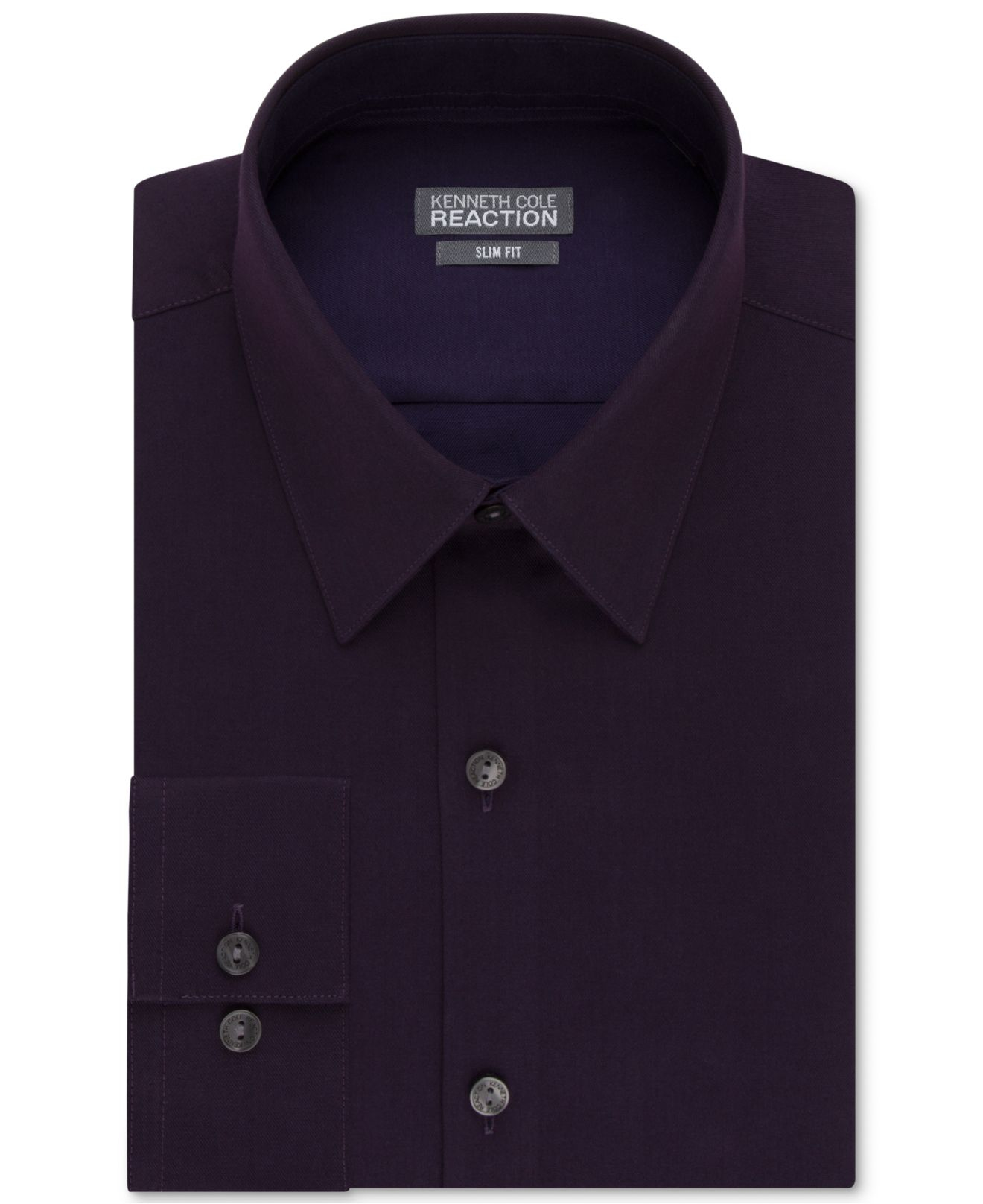 Kenneth Cole Reaction | Purple Extra Slim-fit Solid Dress Shirt for Men ...