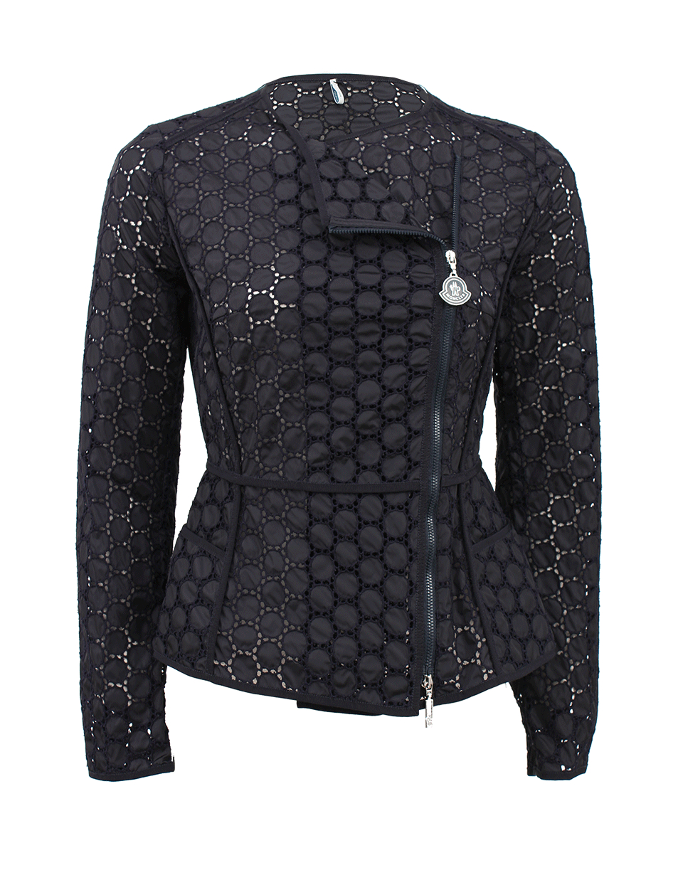Moncler Eyelet Asymmetrical Jacket in Blue Lyst