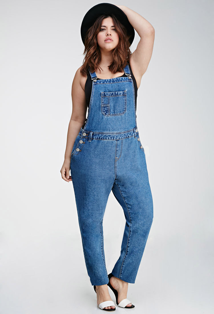 Lyst Forever 21 Plus Size Classic Denim Overalls In Blue