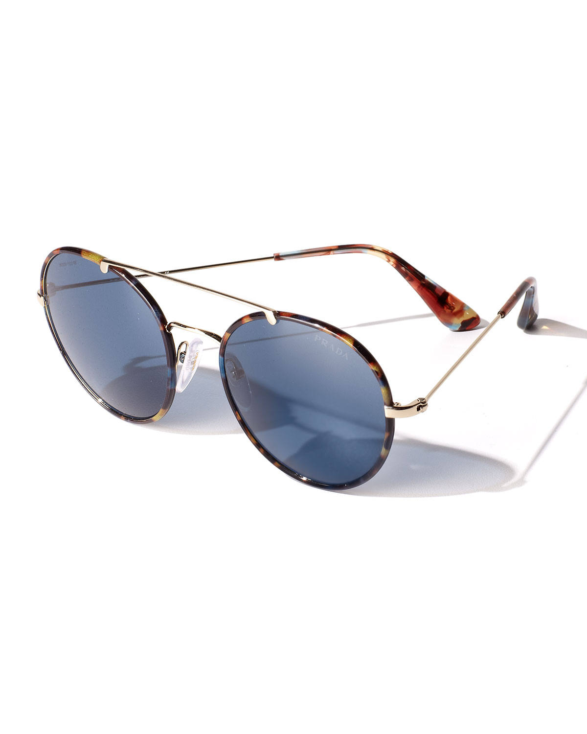 Prada Catwalk Round Aviator Sunglasses In Blue For Men Lyst 