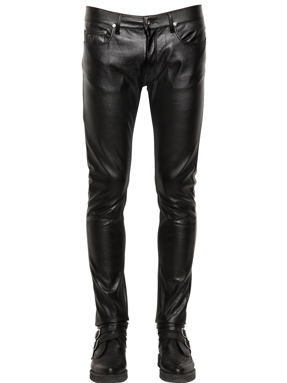 April77 16cm Joey Lezzer Faux Leather Pants in Black for Men | Lyst