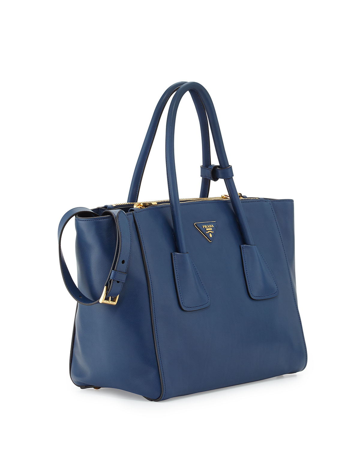 prada blue tote bag