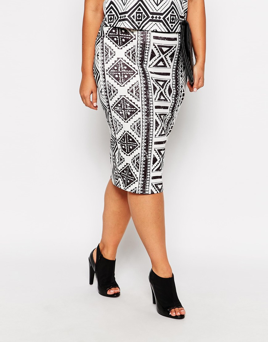 geo print midi skirt