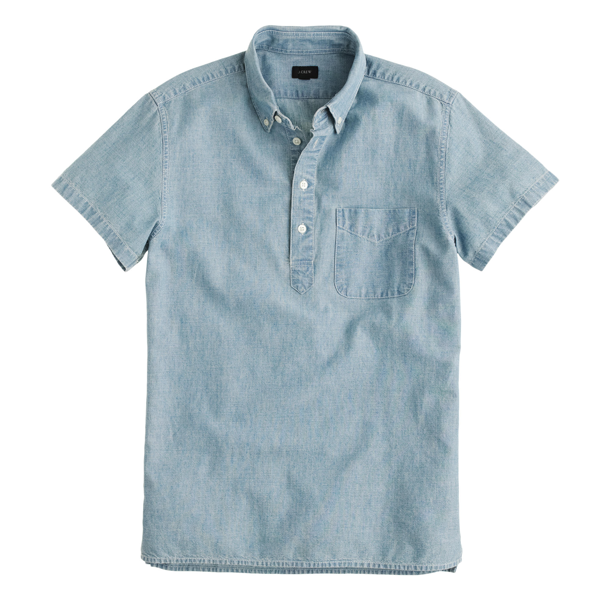 Lyst - J.Crew Short-sleeve Japanese Chambray Popover Shirt in Blue for Men