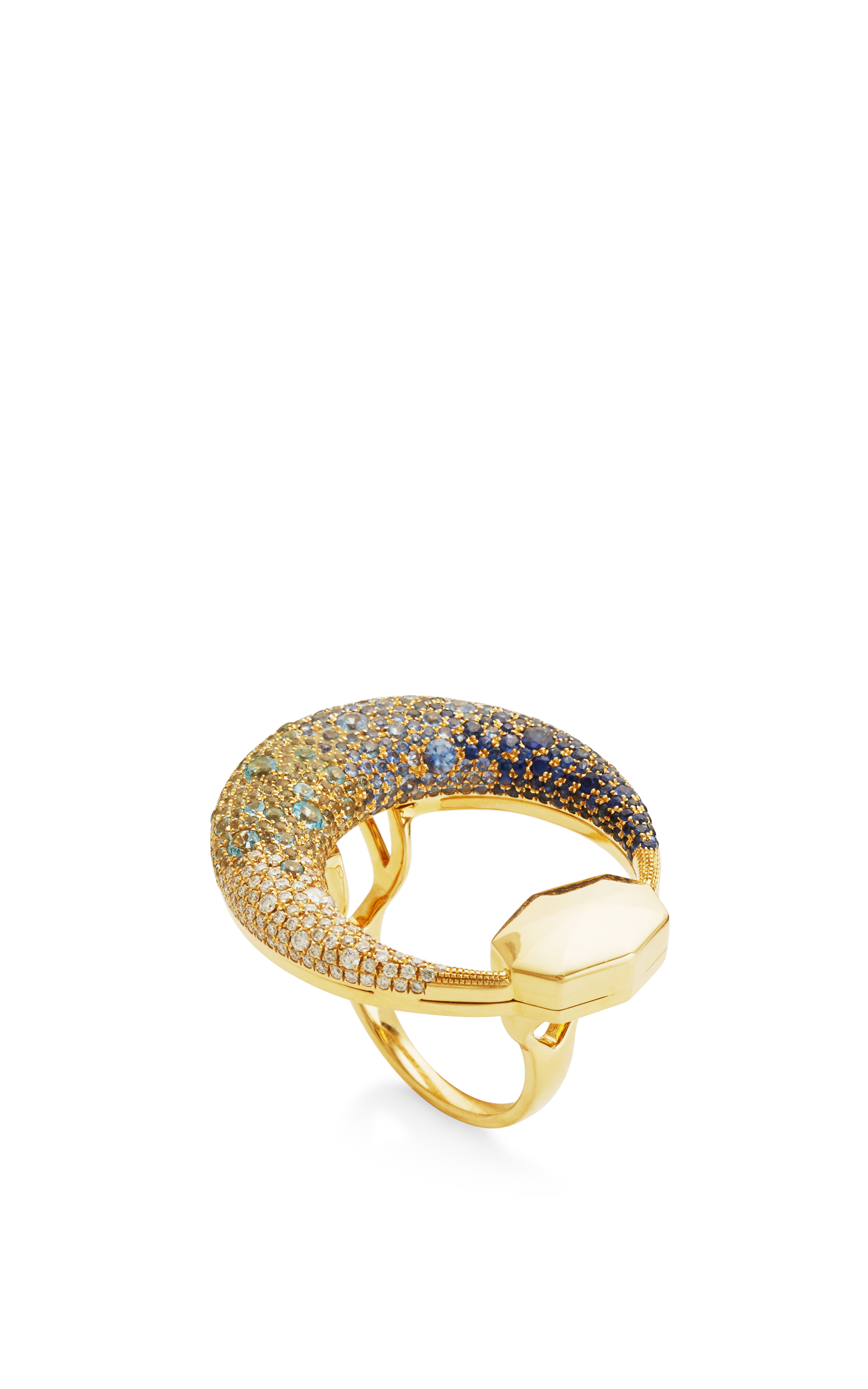 Octium 18k Yellow Gold Moon Ring in Gold (Gold/Blue) | Lyst