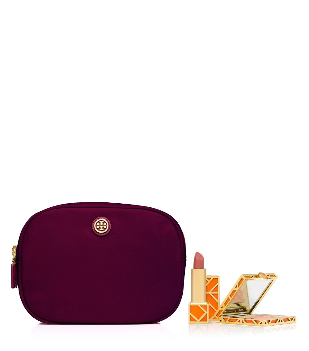 how to tell a real prada bag from a fake - Tory burch Travel Nylon Double-Zip Cosmetic Case in Red (CABERNET ...