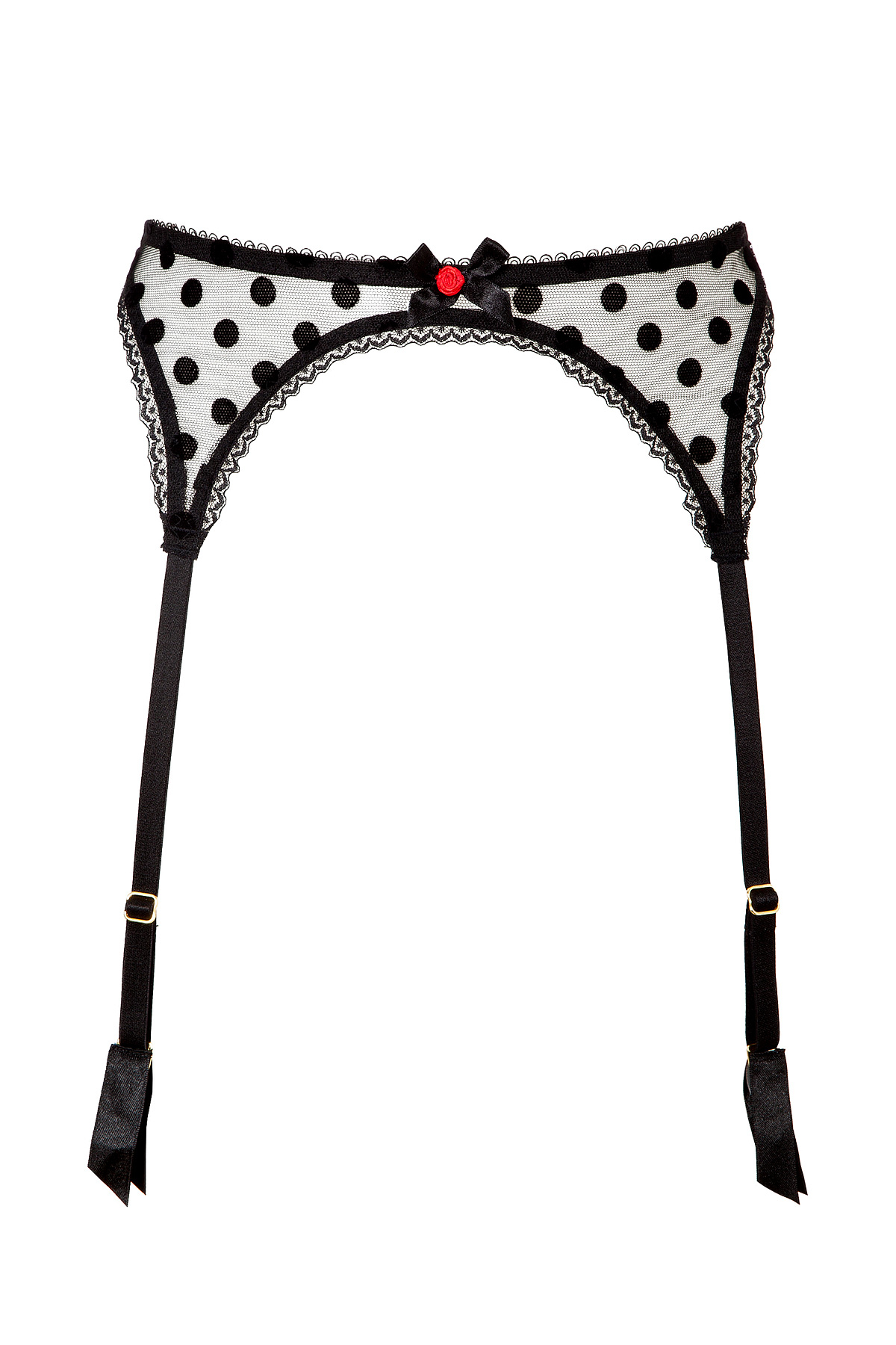 Agent Provocateur Polka Dot Rosalyn Garter Belt in Black | Lyst