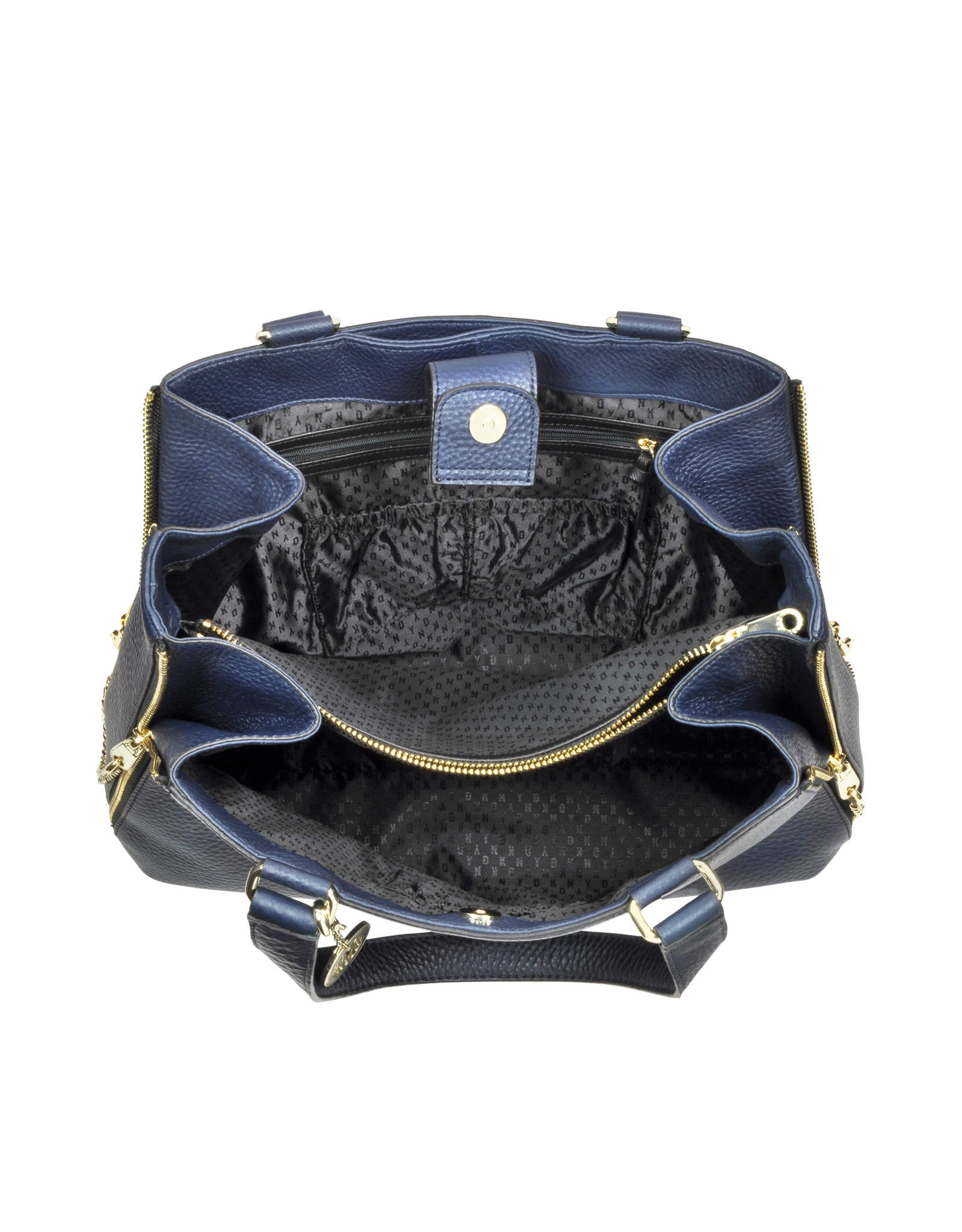 Lyst - DKNY Tribeca Large Navy Blue Leather Tote Bag in Blue