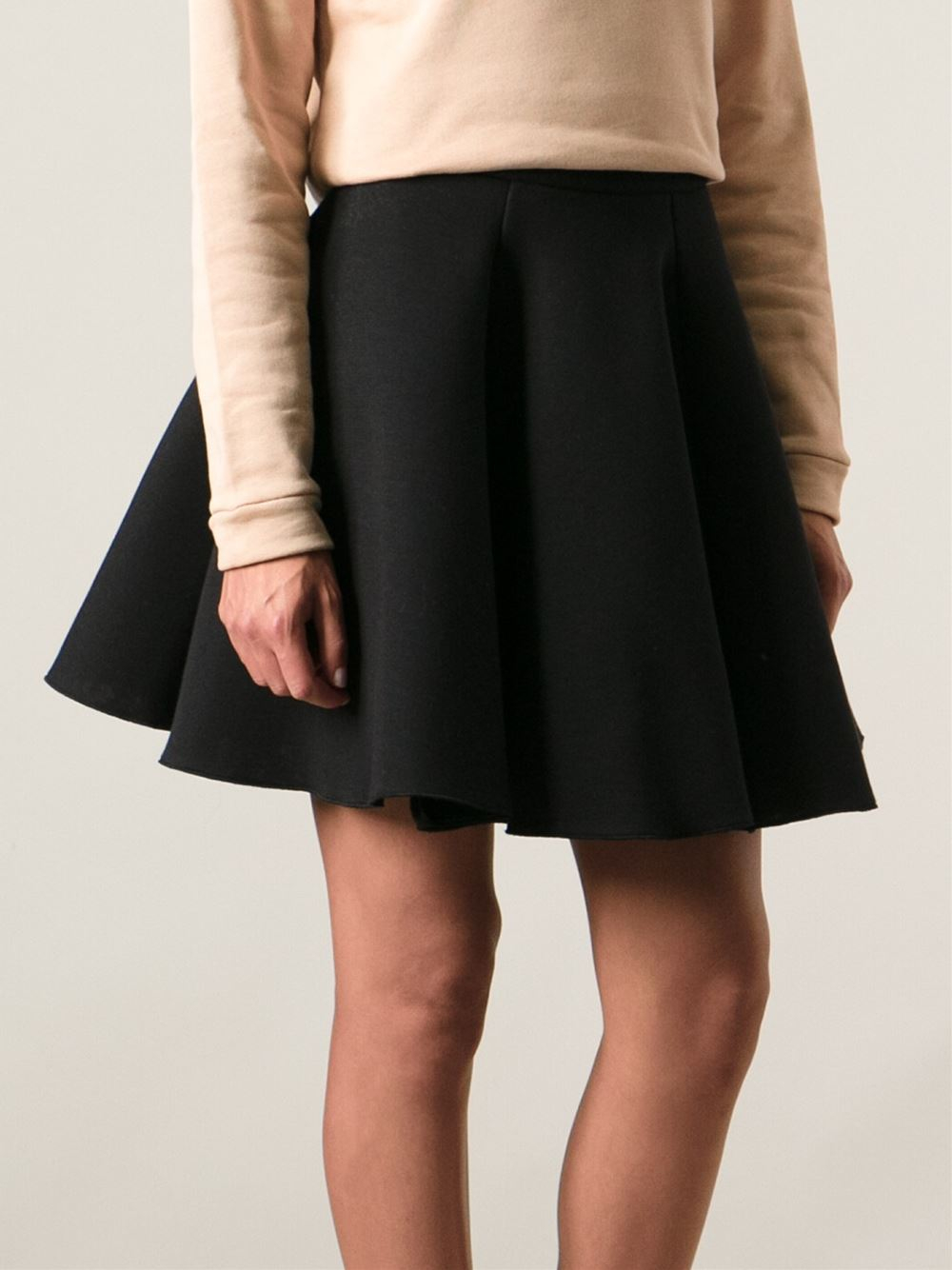 Msgm Flared Skirt in Black | Lyst