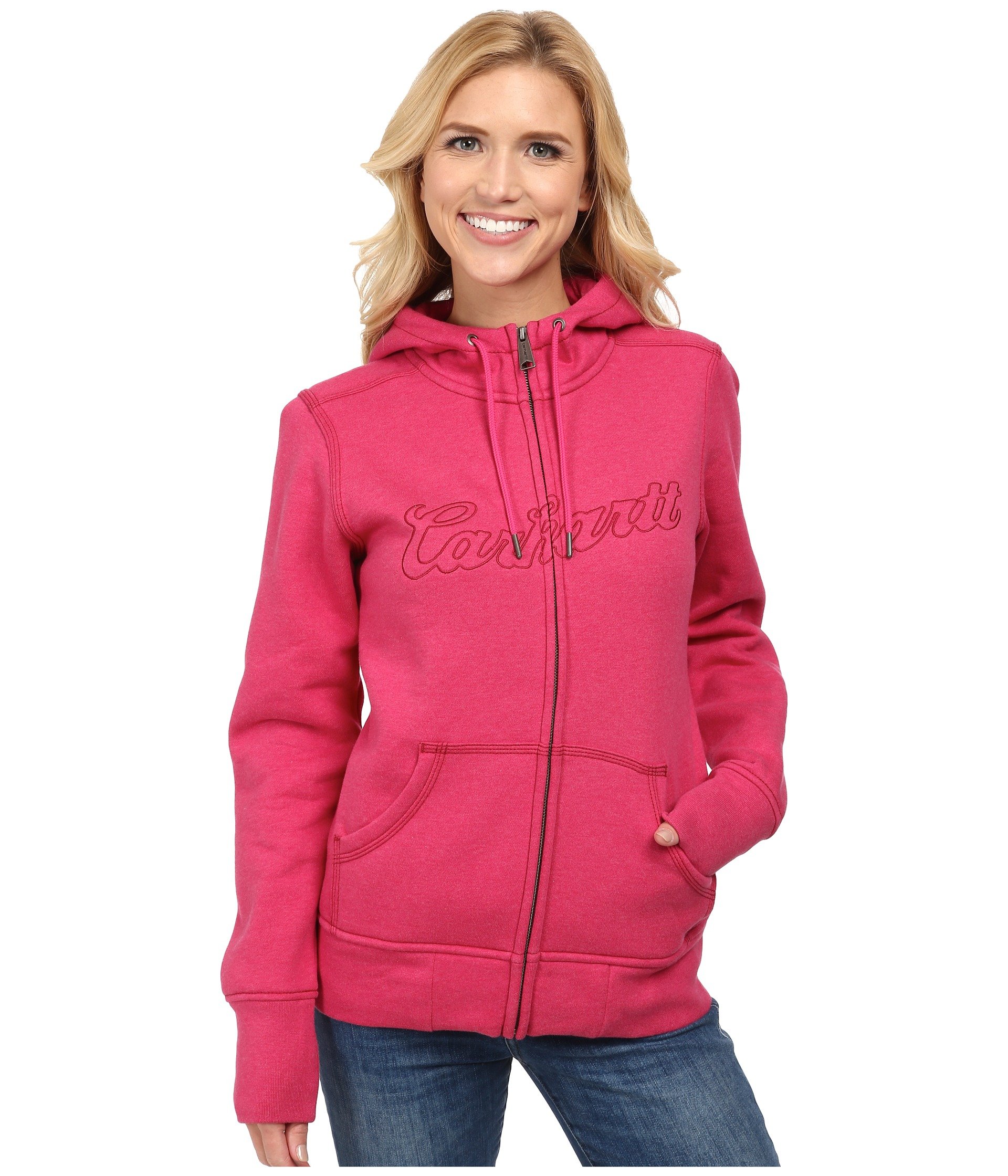 Lyst - Carhartt Clarksburg Zip Front Sweatshirt in Pink