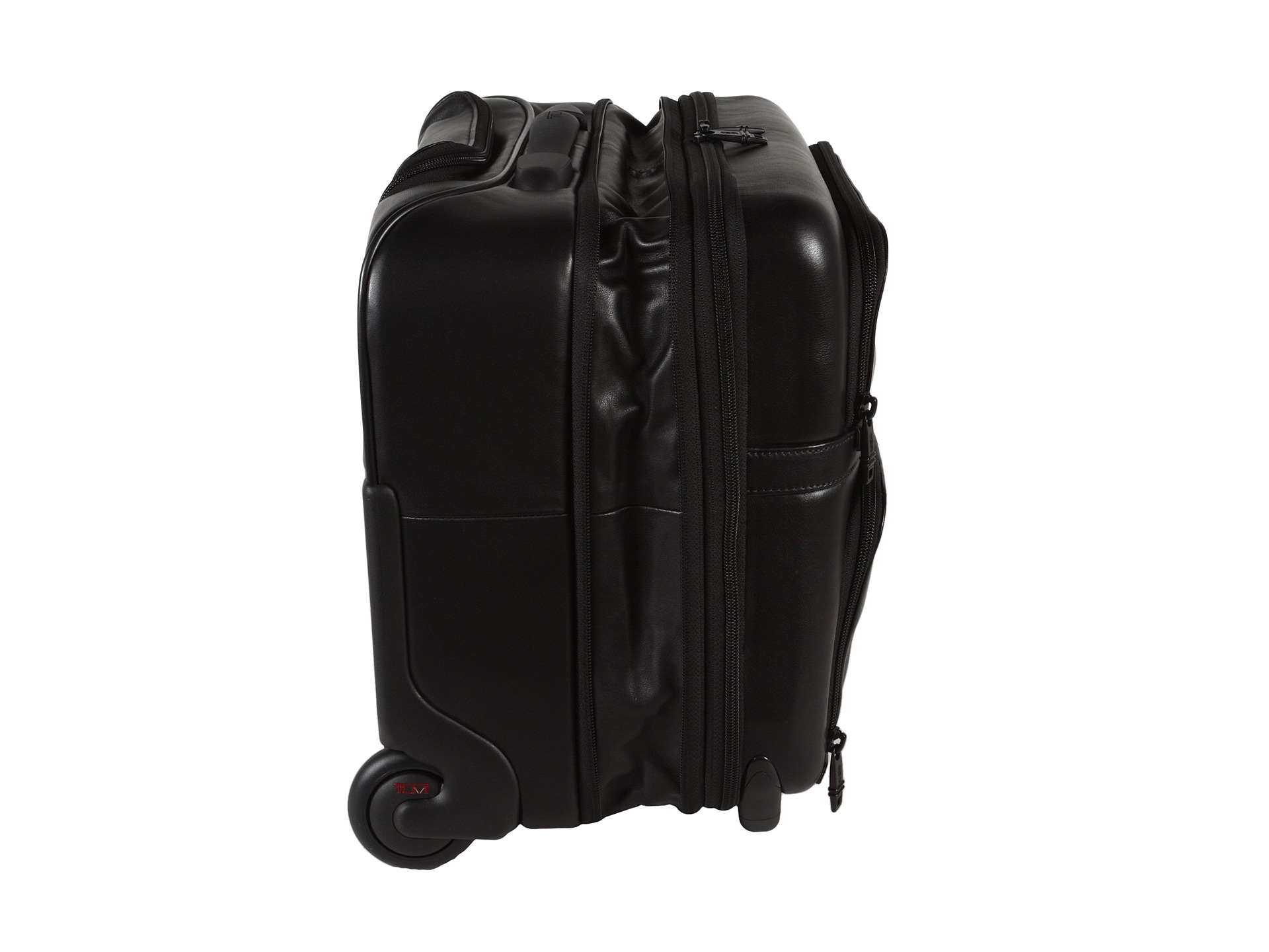 Lyst Tumi Alpha Compact Wheeled Leather Briefcase in Black