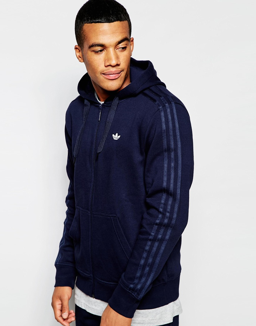 adidas blue zip up hoodie