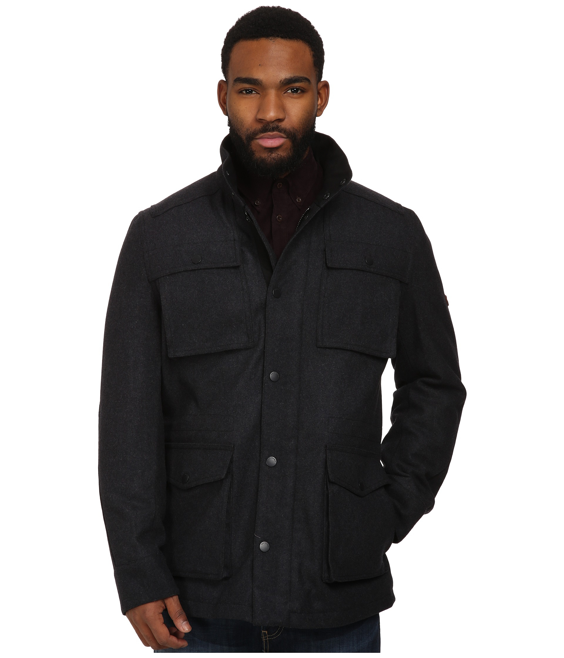 Ben sherman Wool Melton 4 Pocket Field Jacket Mf10814 in Black for Men ...