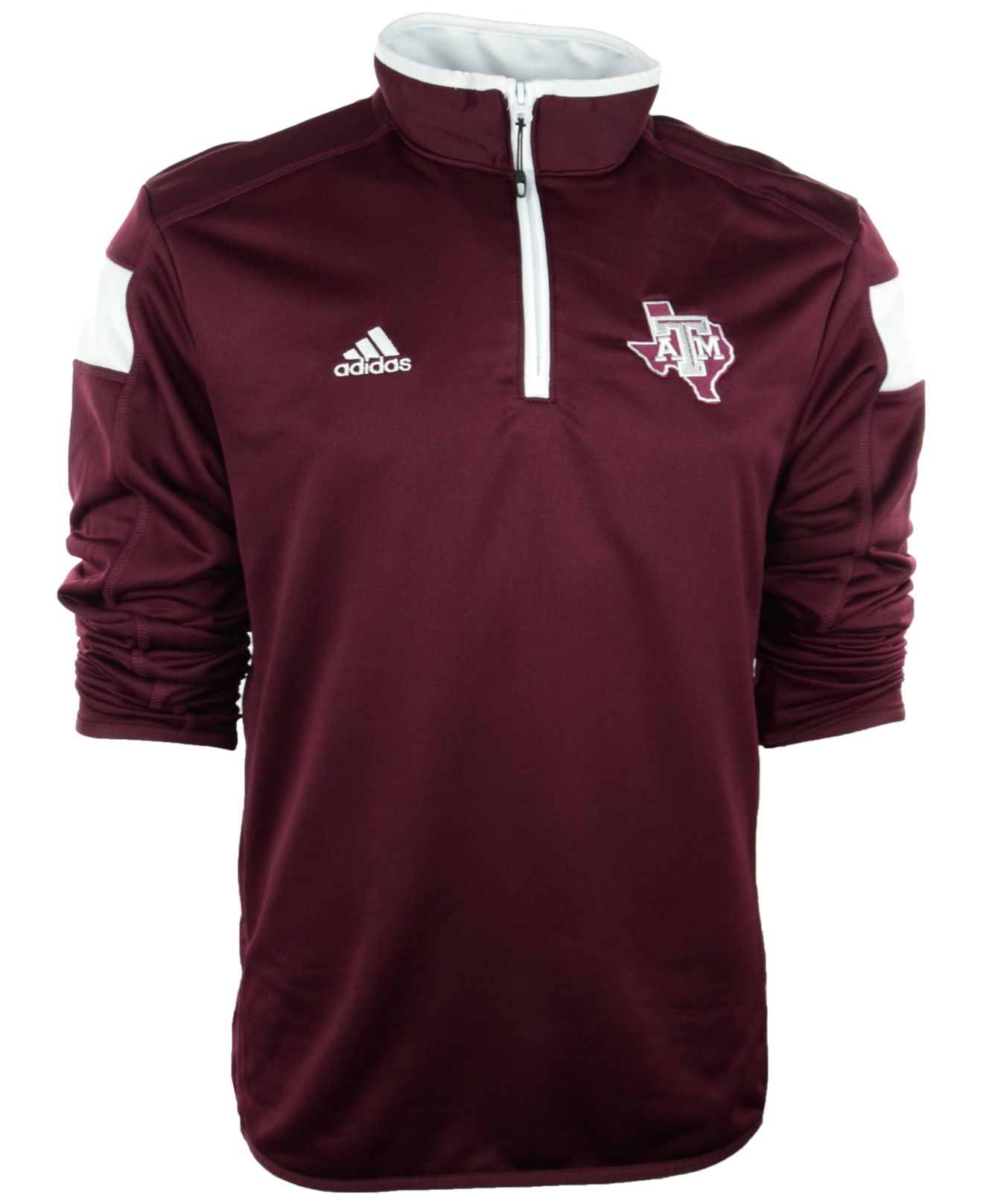 adidas Mens Texas Am Aggies Sideline Coach Quarterzip Pullover in