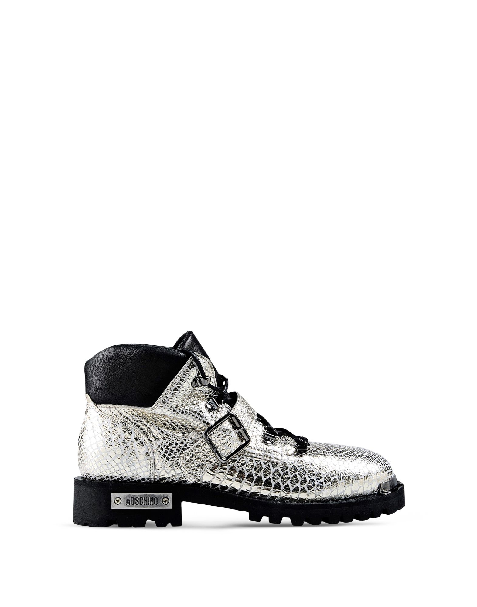 snakeskin print combat boots