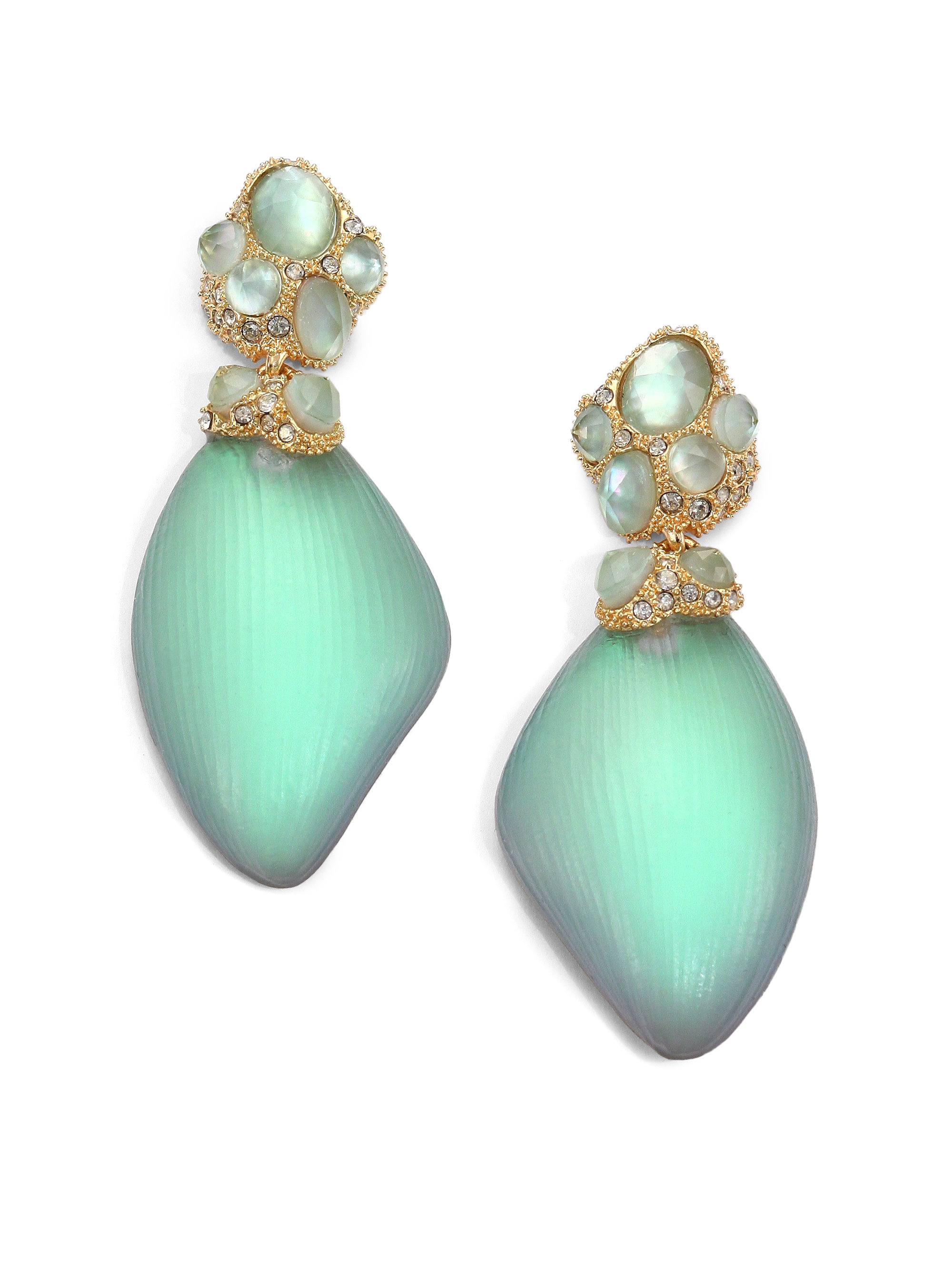 Lyst Alexis Bittar Vert D Eau Lucite Mother Of Pearl Crystal Gallery
