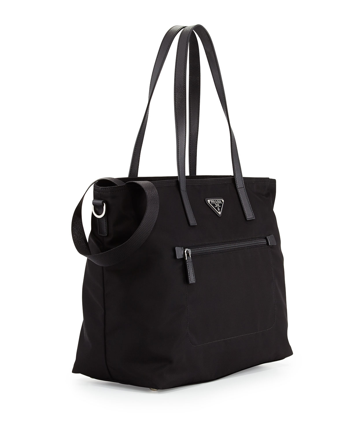 Lyst - Prada Vela Zip-Front Tote Bag in Black