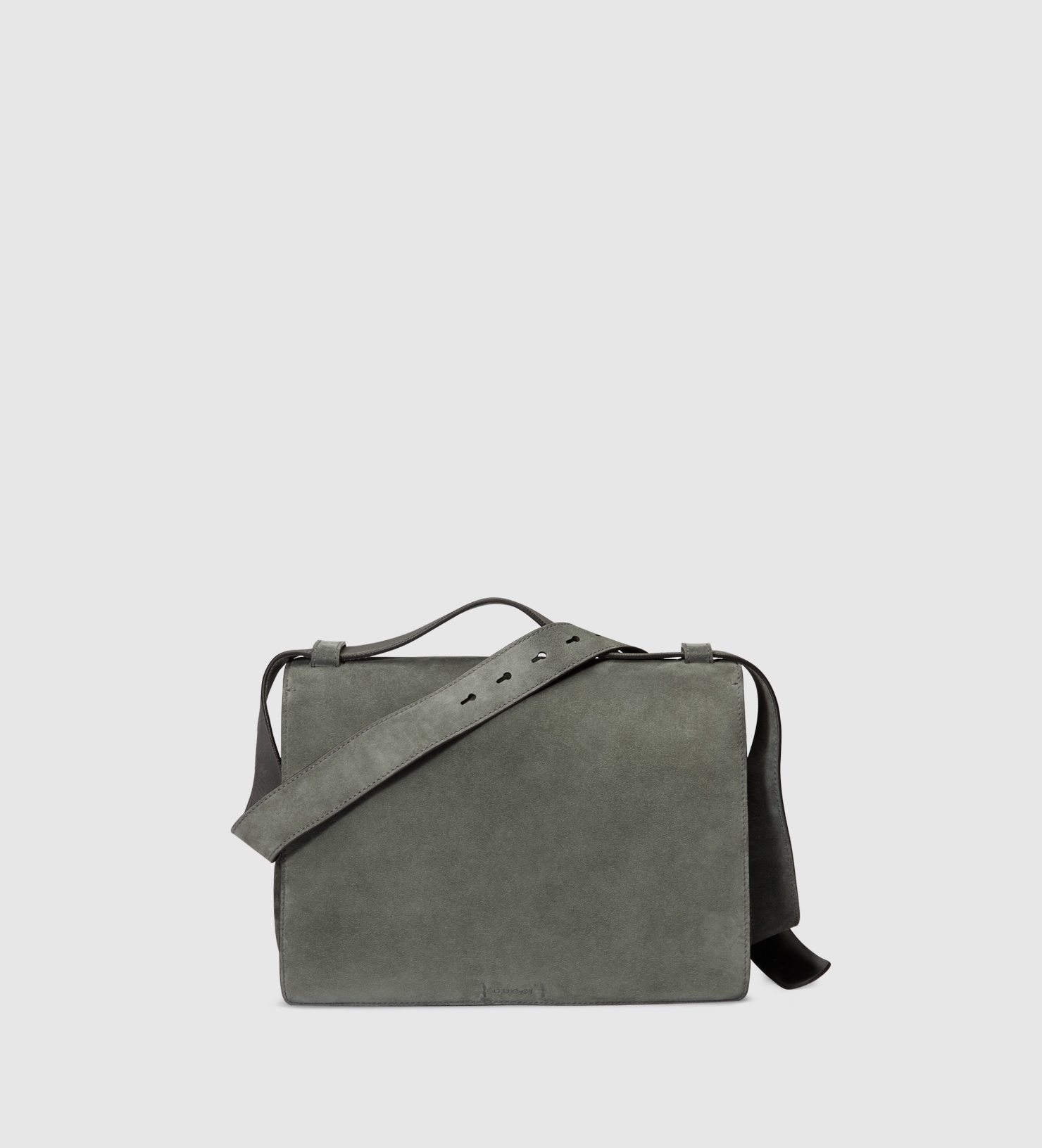 Lyst - Gucci Suede Messenger Bag With Tiger Head in Gray for Men