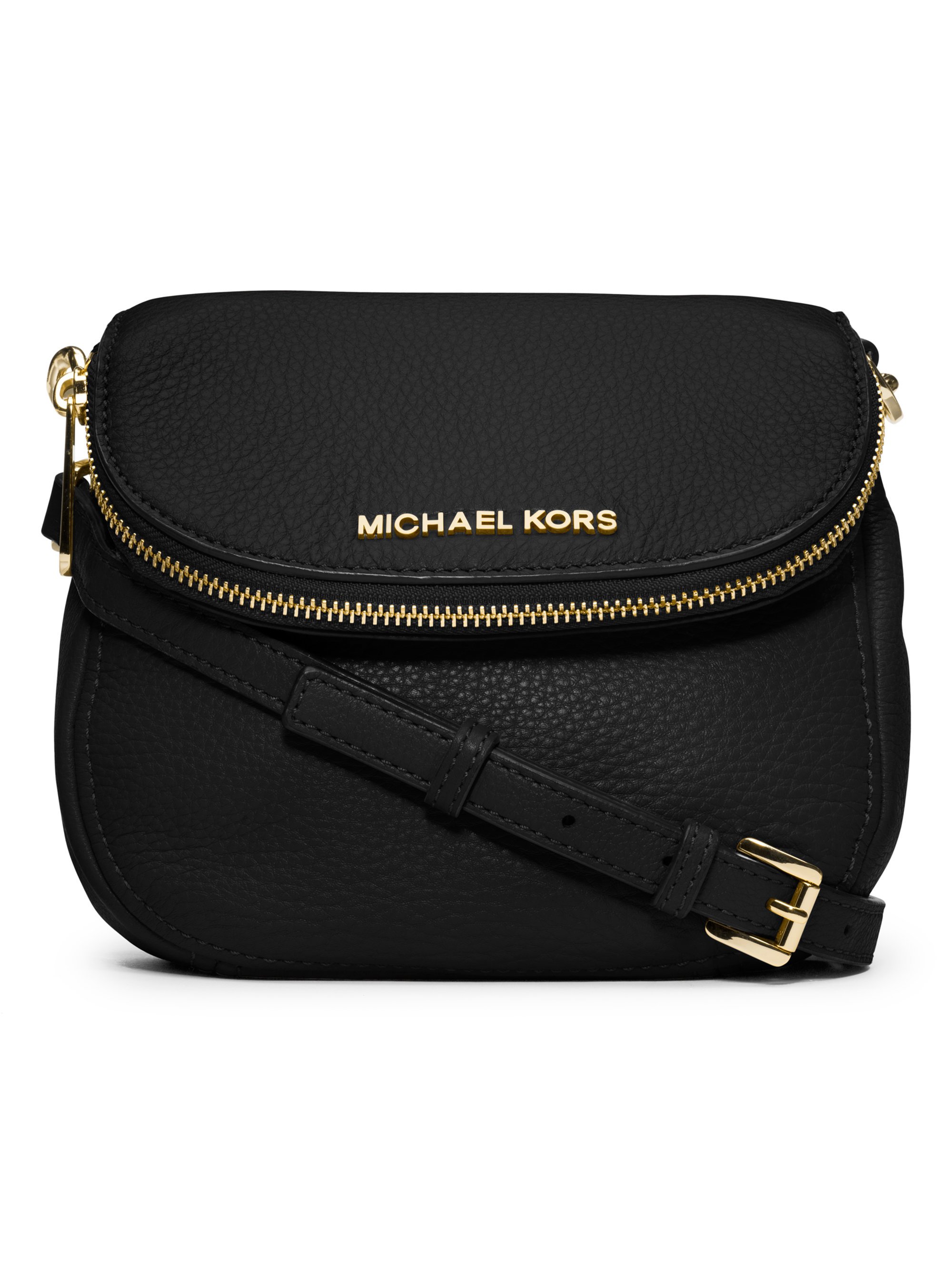 Lyst - Michael Michael Kors Bedford Small Leather Crossbody Bag in Black