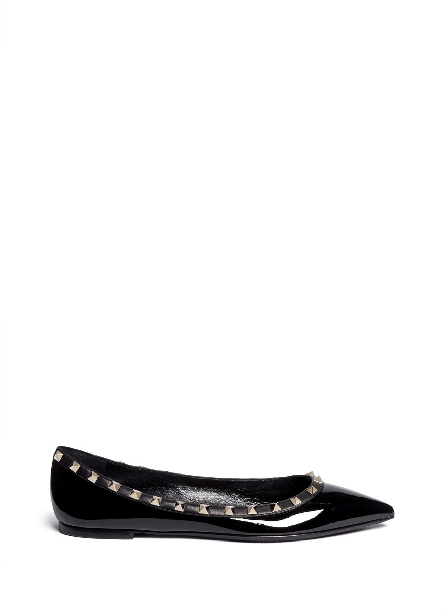 valentino rockstud noir flat
