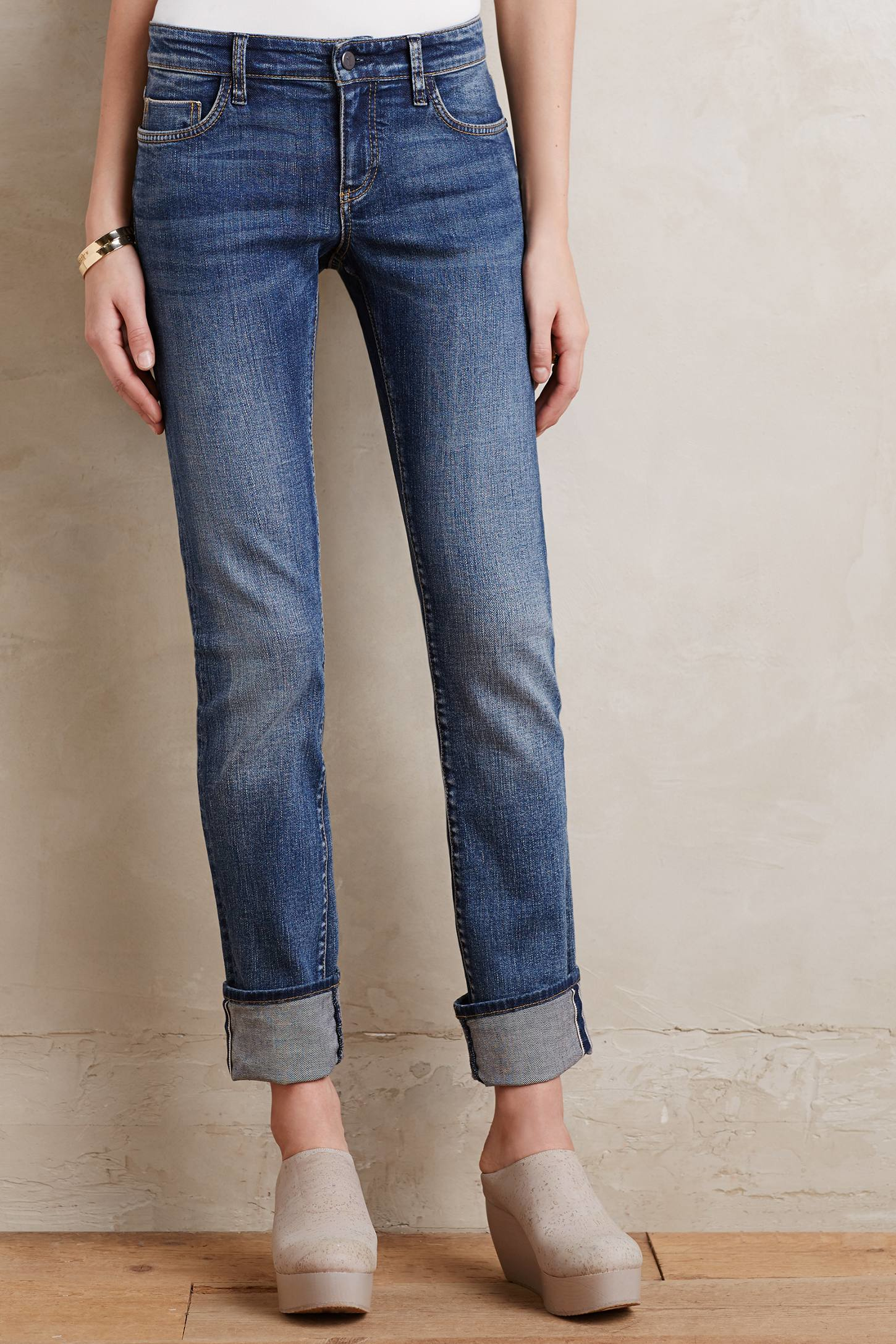 Lyst - Pilcro Parallel Selvage Mid-rise Jeans in Blue