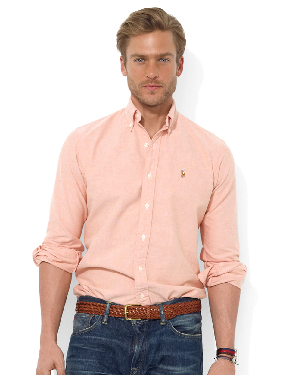 Polo Ralph Lauren Classic-Fit Cotton Oxford Shirt in Orange for Men ...