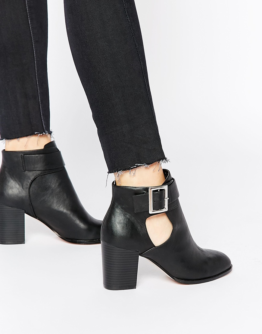 Asos Eversleigh Cut Out Ankle Boots in Black | Lyst