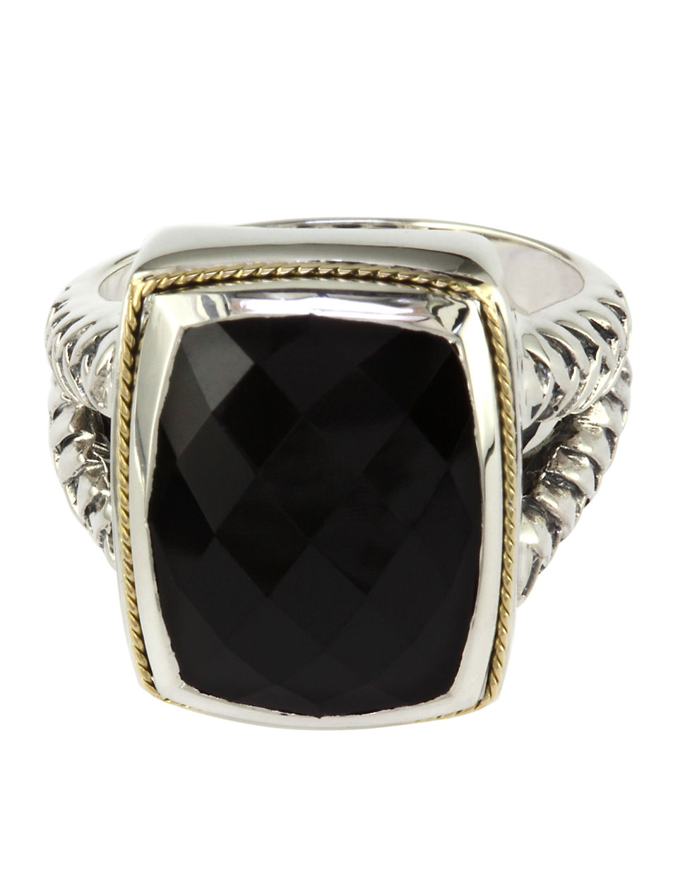 Lyst Effy Balissima Sterling Silver 18kt Yellow Gold Onyx Ring in Black