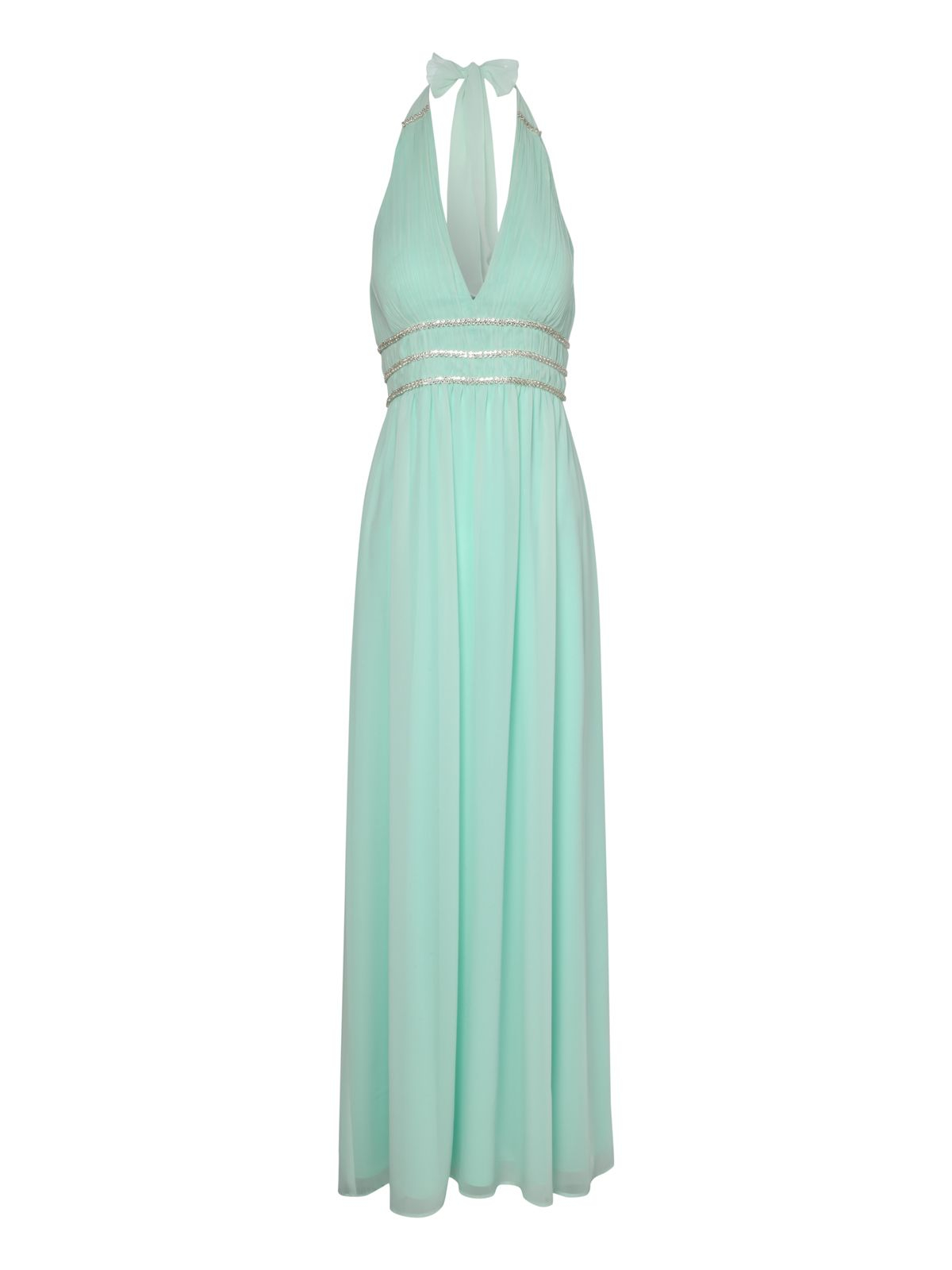 Jane Norman Halter Neck Diamante Maxi Dress in Green | Lyst