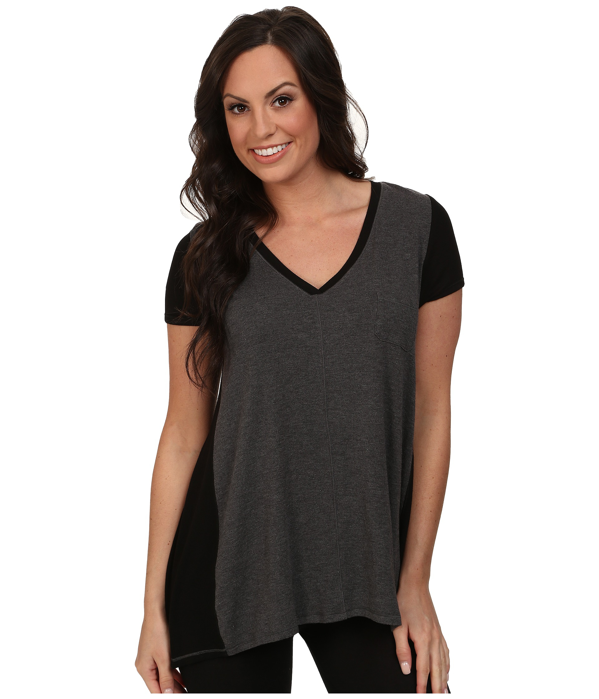 DKNY Gray Urban Essentials Short Sleeve Top Lyst