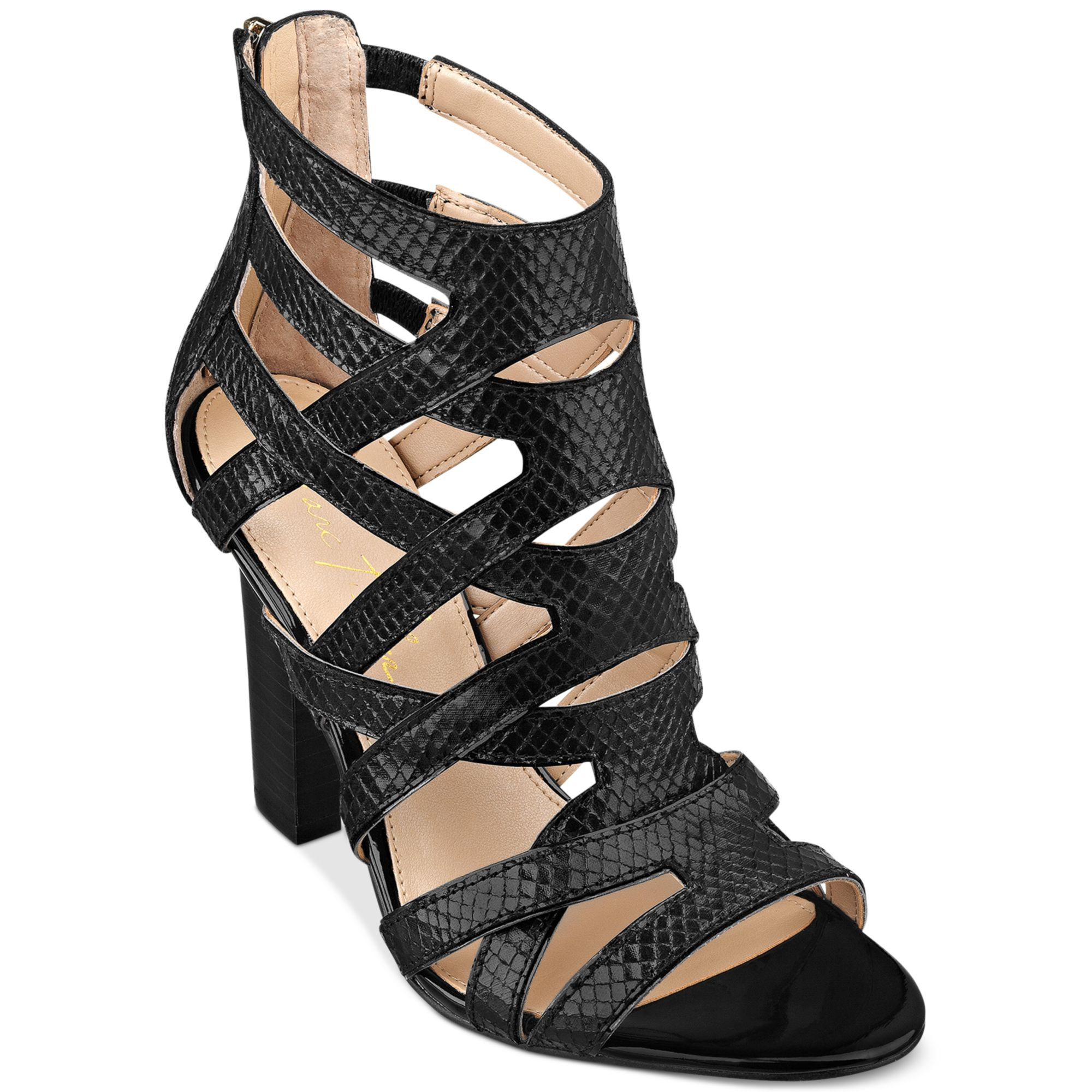 marc fisher black strappy sandals