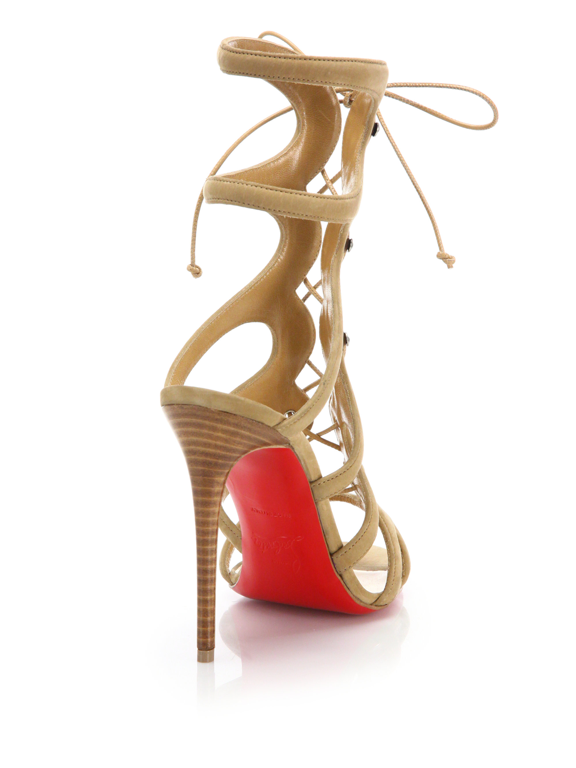 boutin shoes - Christian louboutin Amazoulo Lace-Up Suede Gladiator Sandals in ...