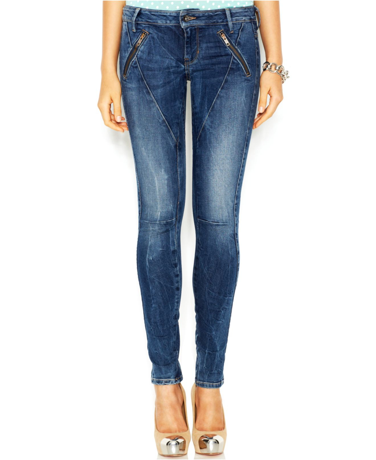 guess jeans with ankle zipper