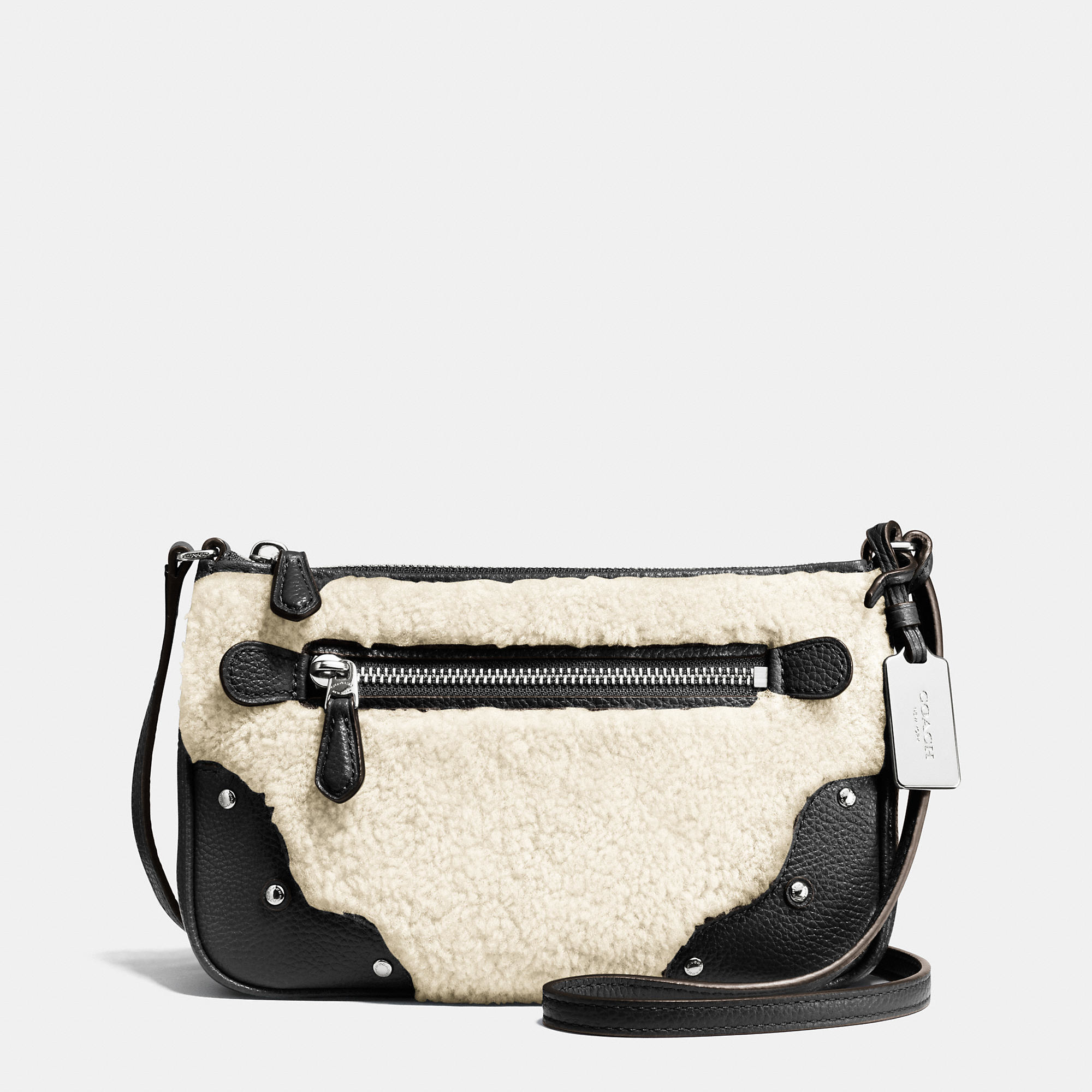 Lyst Coach Small Rhyder Pochette In Shearling Metallic Gallery