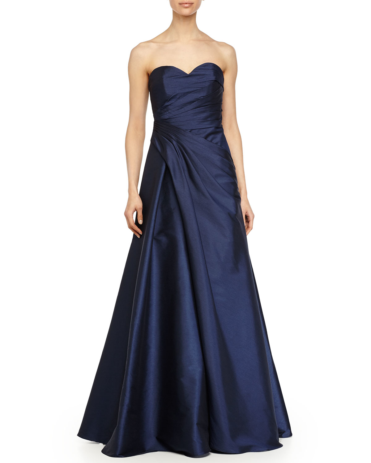 Lyst - Ml Monique Lhuillier Strapless Sweetheart Draped Ball Gown in Blue