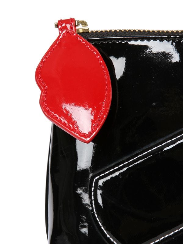 Lyst - Lulu Guinness Lipstick Stitching Patent Leather Bag in Black