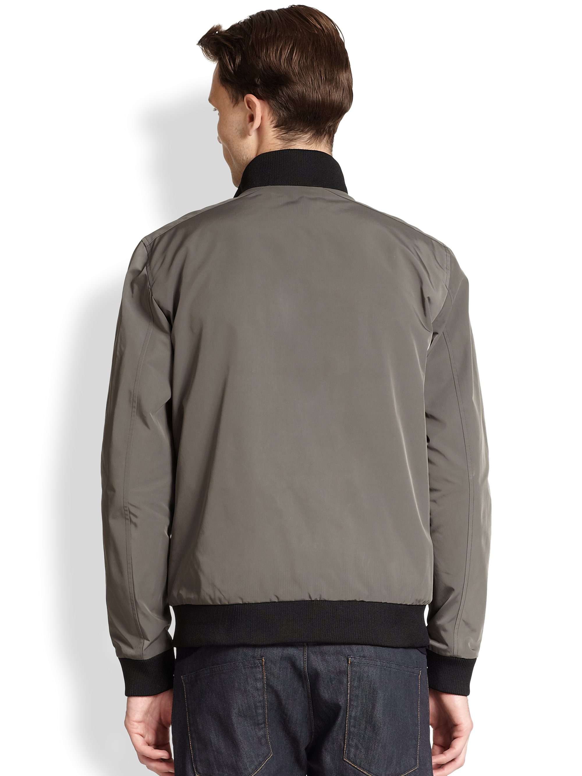 Theory Rifle Canvas Bomber Jacket in Gray for Men Lyst
