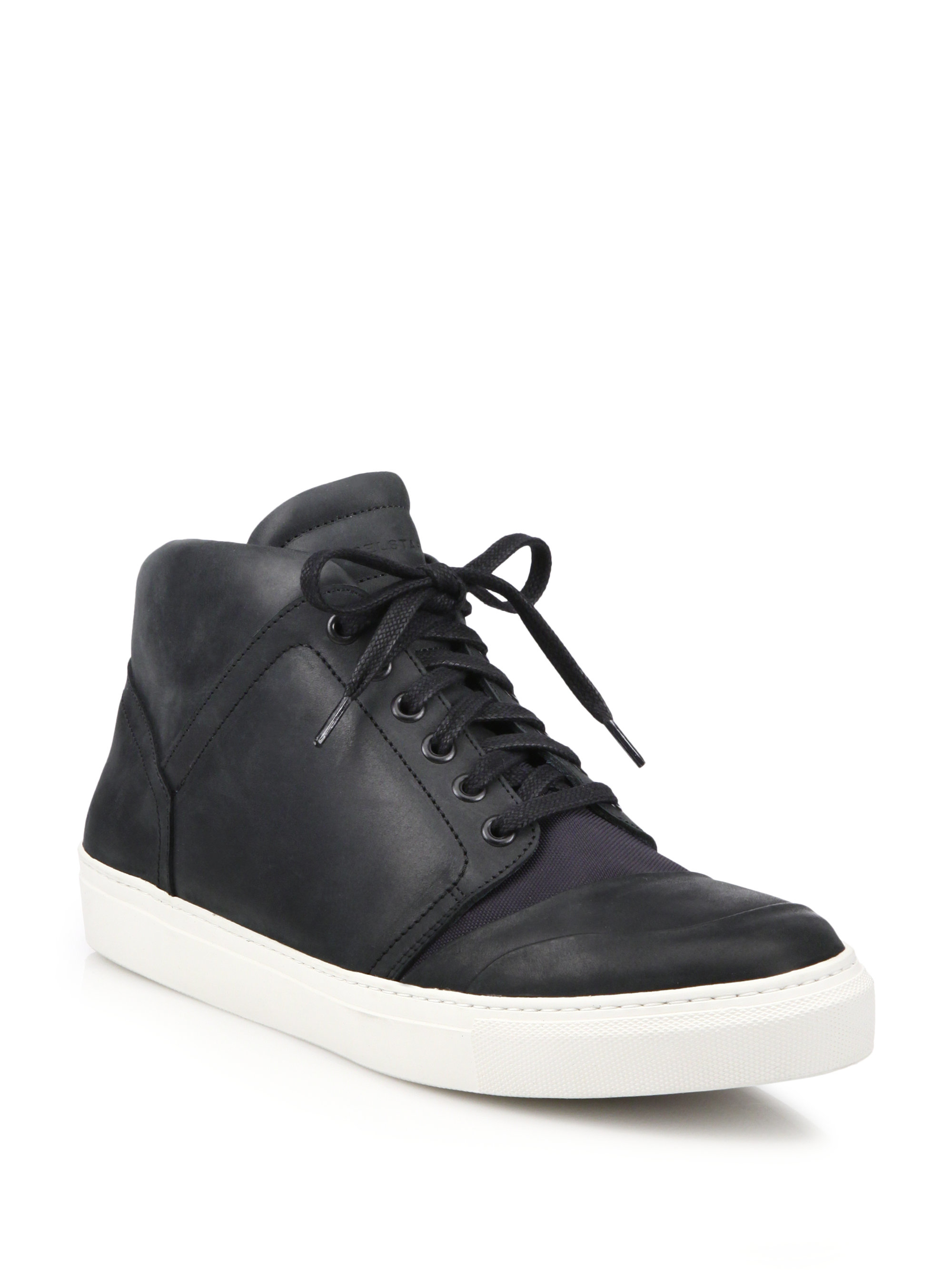 Lyst - Belstaff Streetmaster Leather & Rubber Mid-rise Sneakers in ...
