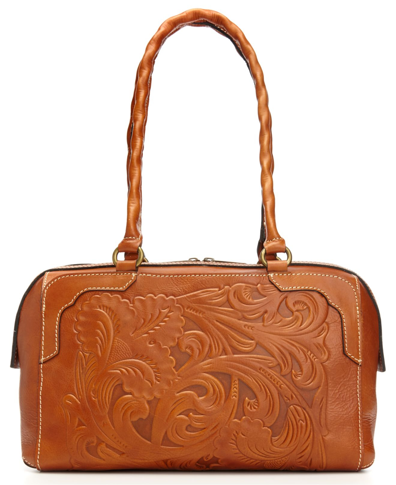 Lyst - Patricia nash Tooled Fabriano Satchel in Brown