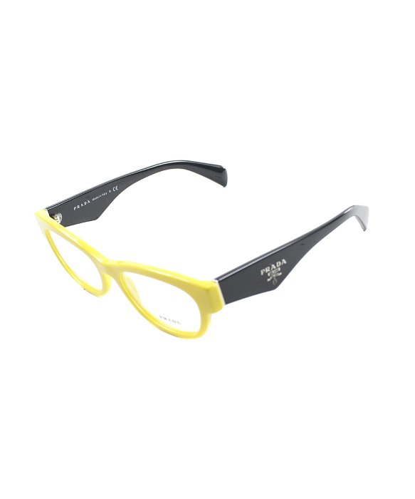 Prada Pr 13qv Tfa1o1 Yellow And Black Plastic Eyeglasses-54mm in ...  