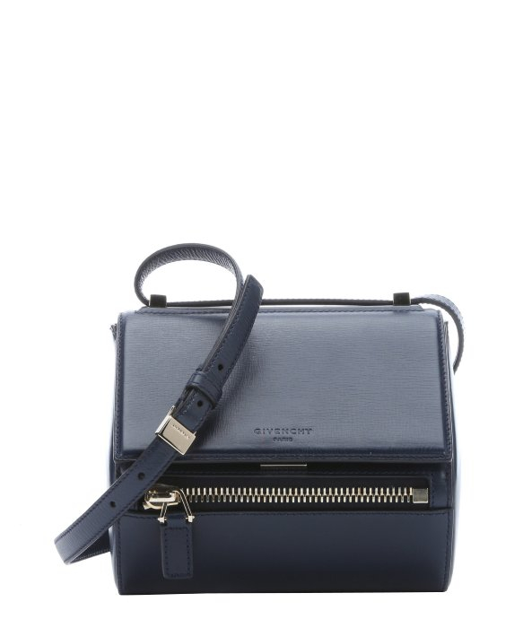 Givenchy Navy Leather \u0026#39;Pandora\u0026#39; Zip Detail Small Crossbody Bag in ...