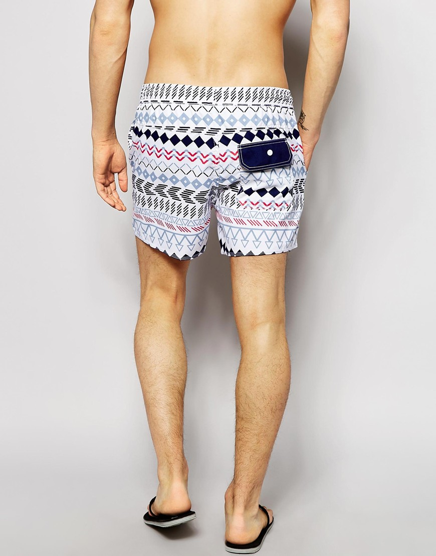 Another influence Swim Shorts In Aztec Print in Blue for Men | Lyst