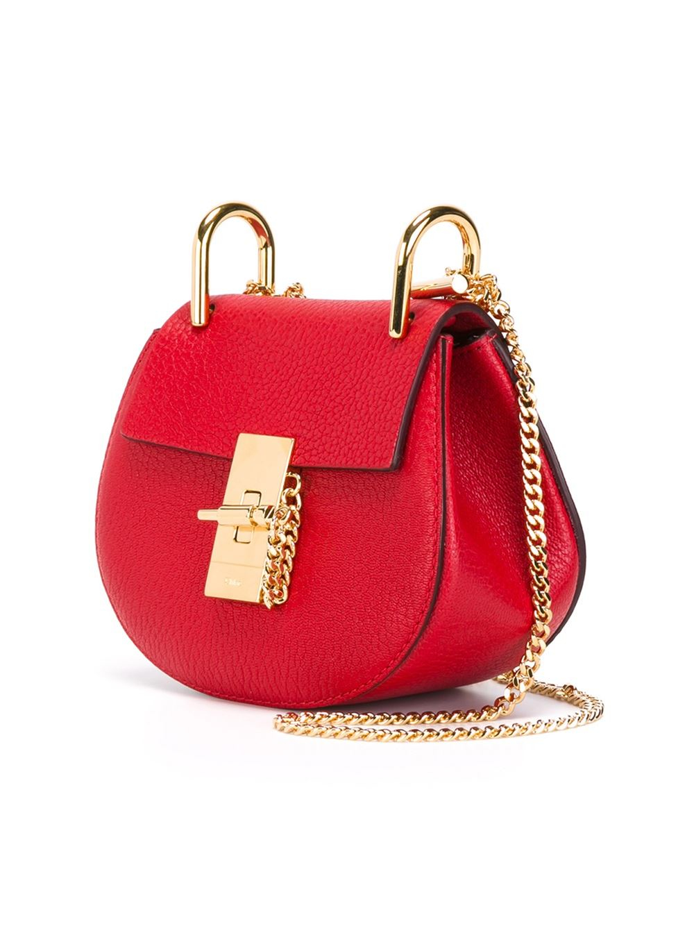 Chlo Mini \u0026#39;Drew\u0026#39; Shoulder Bag in Red | Lyst  