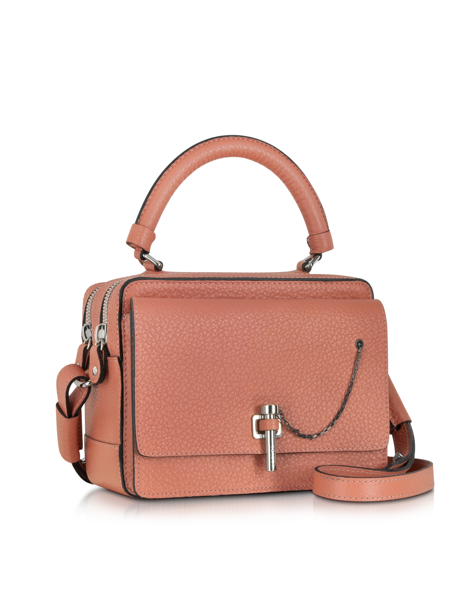 Lyst Carven Terracotta Grained Leather Handbag In Orange Gallery