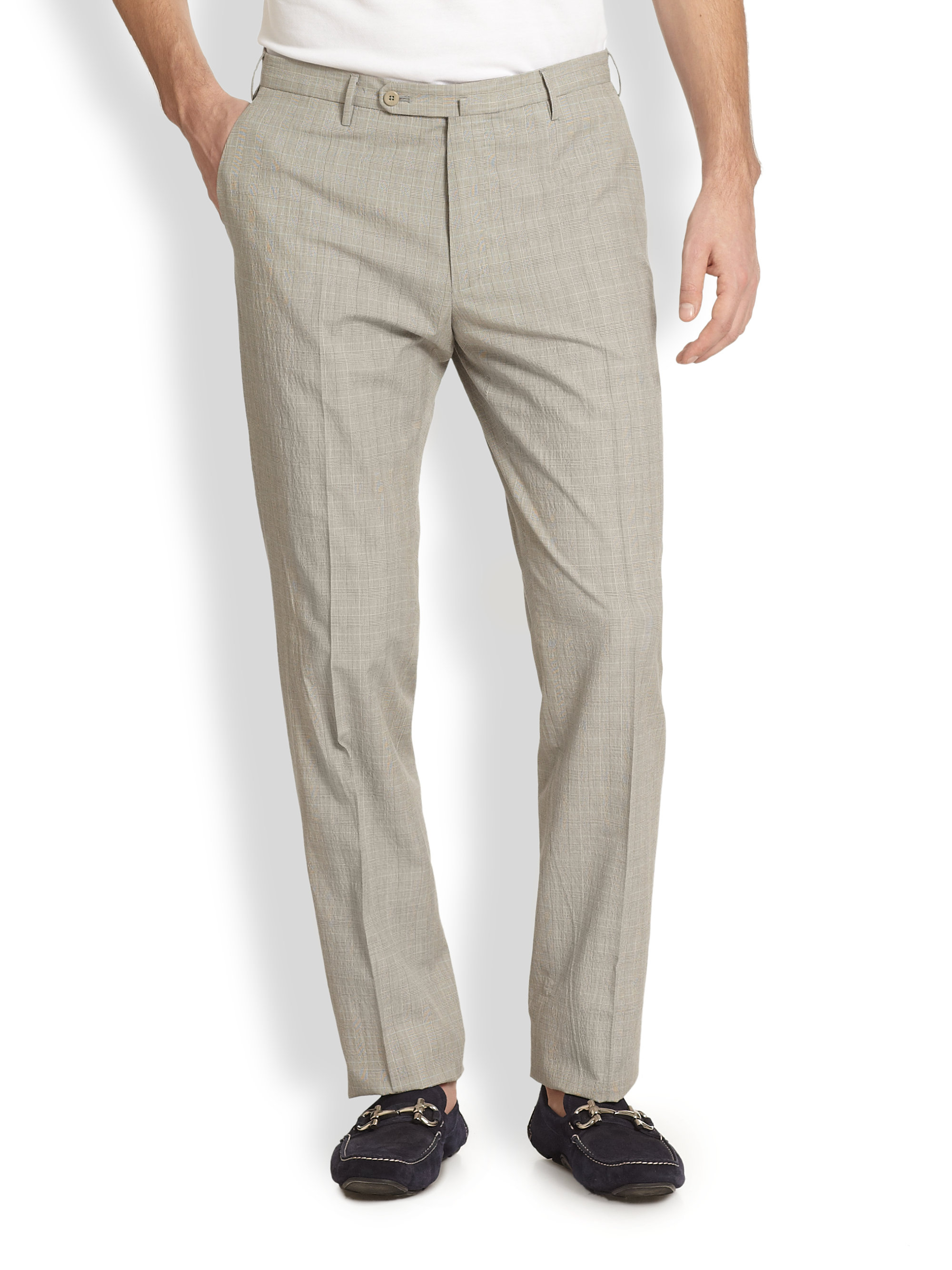 Lyst - Incotex Prince Of Wales Pants in Gray for Men