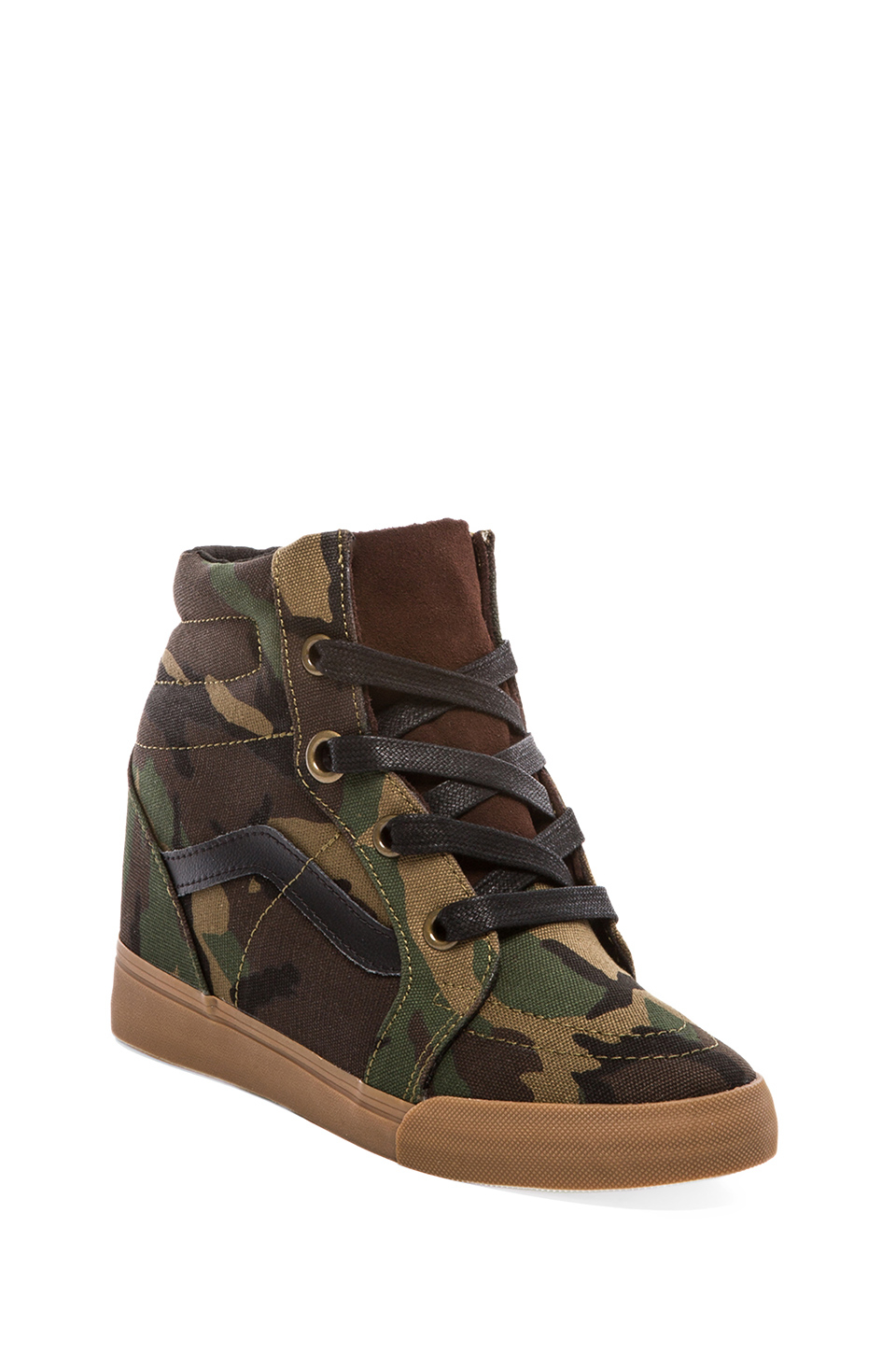 Vans Sk8hi Wedge Sneaker in Olive in Green | Lyst